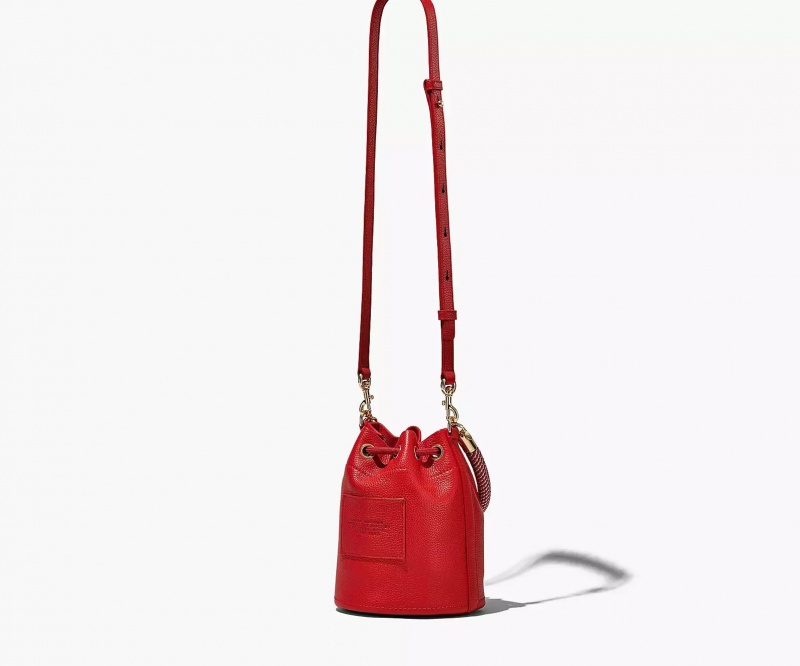 Red Marc Jacobs The Leather Women's Bucket Bags | RLHF-42518