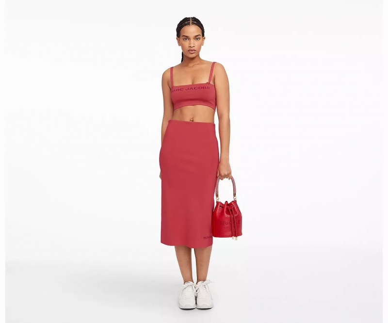 Red Marc Jacobs The Leather Women's Bucket Bags | RLHF-42518