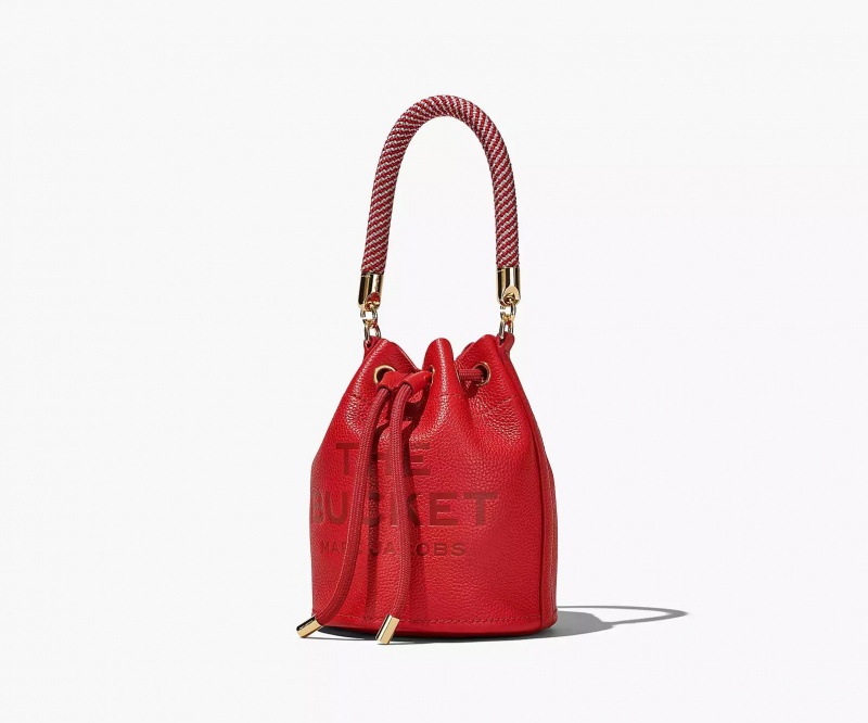 Red Marc Jacobs The Leather Women's Bucket Bags | RLHF-42518