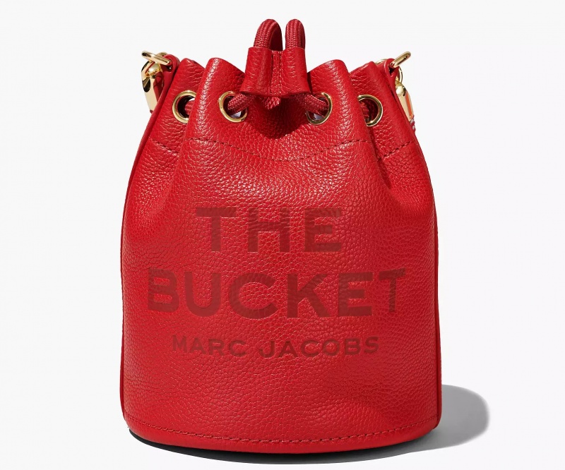 Red Marc Jacobs The Leather Women's Bucket Bags | RLHF-42518