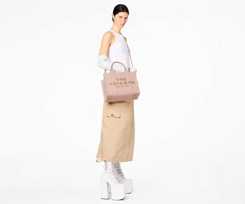 Rose Marc Jacobs The Leather Medium Women's Tote Bags | PDTV-50893