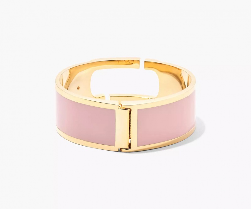 Rose / Gold Marc Jacobs The J Large Hinge Bangle Women's Bracelets | MSGX-49851