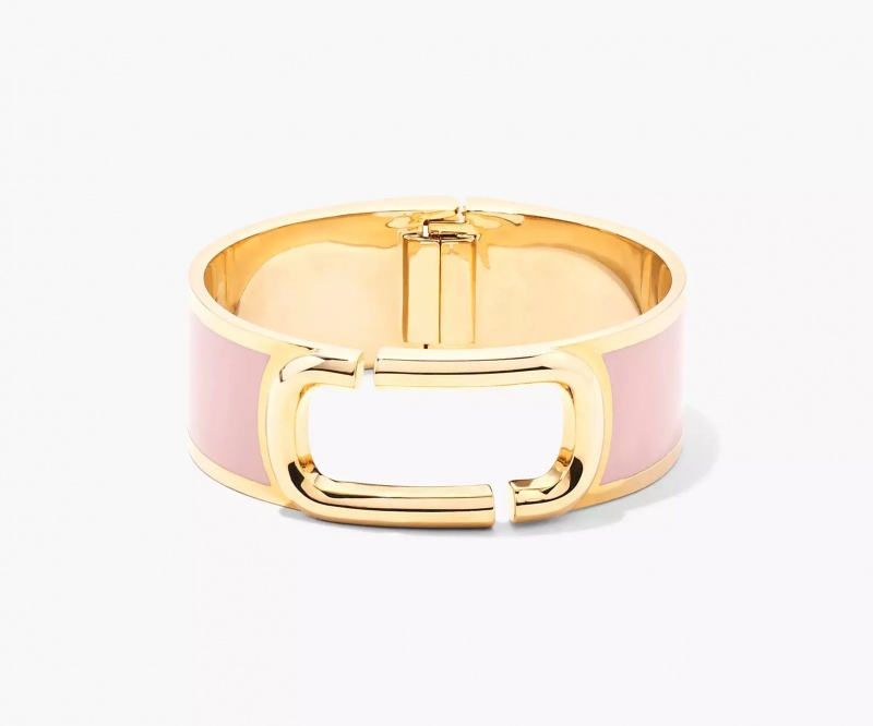 Rose / Gold Marc Jacobs The J Large Hinge Bangle Women\'s Bracelets | MSGX-49851