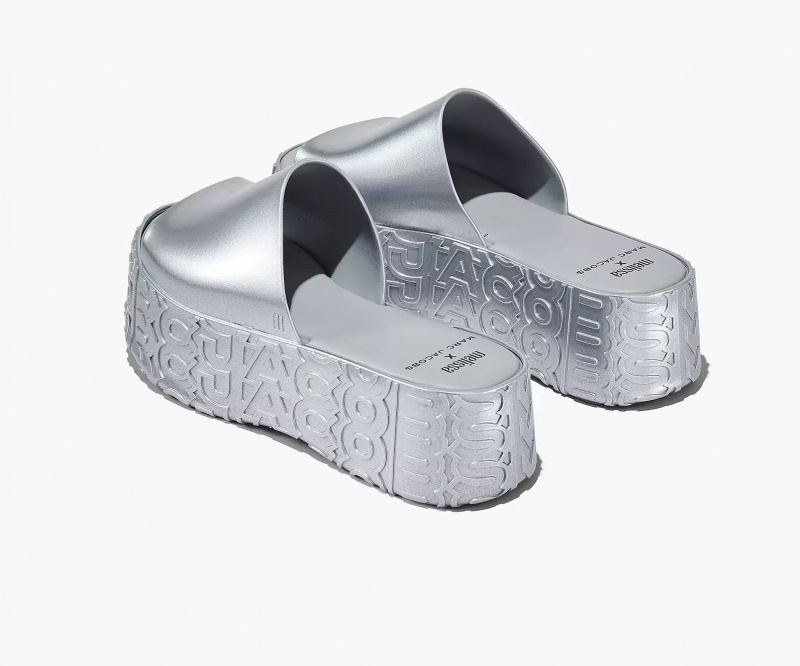 Silver Marc Jacobs Melissa x Becky Platform Women's Sandals | JXRB-32571