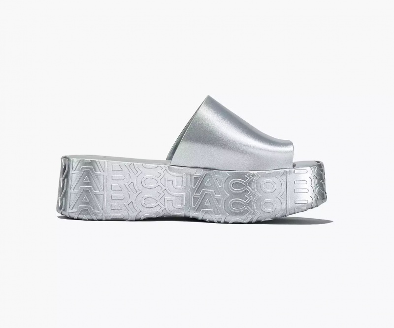 Silver Marc Jacobs Melissa x Becky Platform Women's Sandals | JXRB-32571