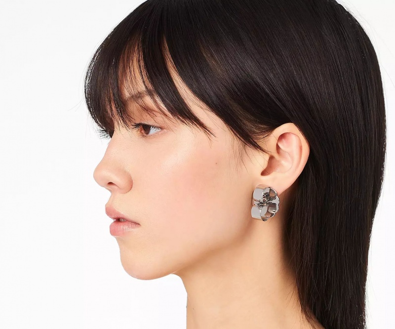 Silver Marc Jacobs The Charmed Heart Stud Women's Earrings | KFMH-10469