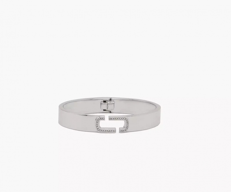 Silver Marc Jacobs The J Crystal Bangle Women\'s Bracelets | FTVP-34965