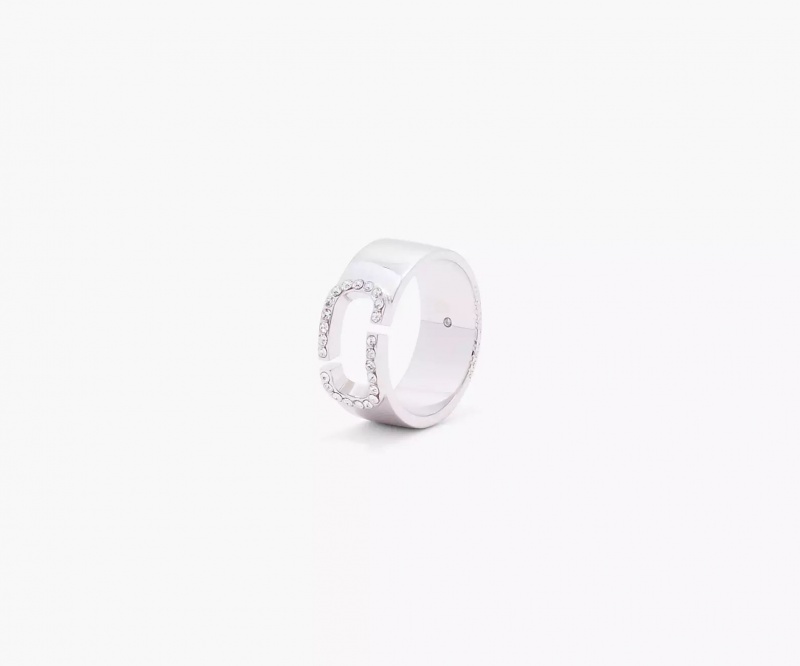 Silver Marc Jacobs The J Crystal Women's Ring | GCDA-85290