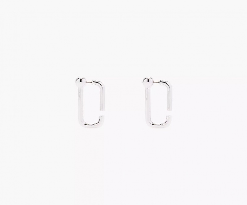 Silver Marc Jacobs The J Hoops Women's Earrings | JBCE-93861