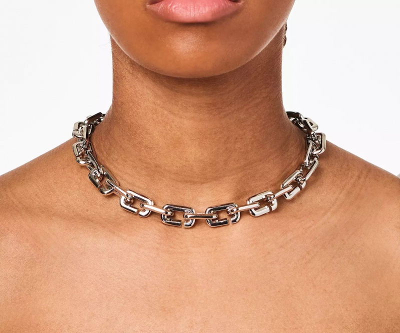 Silver Marc Jacobs The J Marc Chain Link Women's Necklaces | FOTR-84365