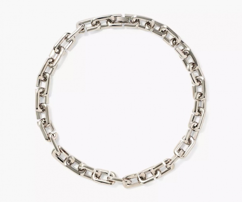 Silver Marc Jacobs The J Marc Chain Link Women\'s Necklaces | FOTR-84365