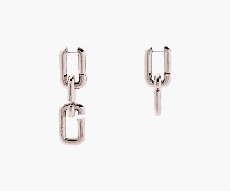 Silver Marc Jacobs The J Marc Chain Link Women's Earrings | SUBX-73260