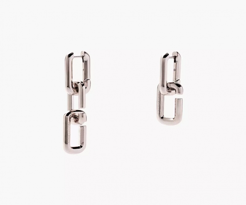 Silver Marc Jacobs The J Marc Chain Link Women\'s Earrings | SUBX-73260