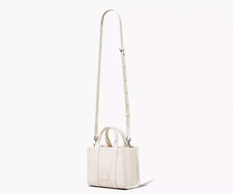 Silver Marc Jacobs The Leather Mini Women's Tote Bags | WAQL-95234