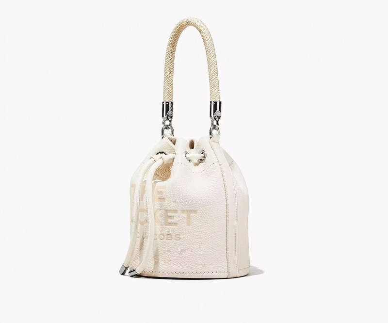 Silver Marc Jacobs The Leather Women's Bucket Bags | QUZL-68259