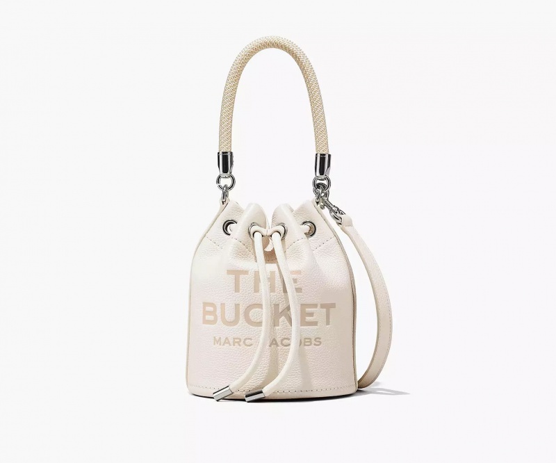 Silver Marc Jacobs The Leather Women\'s Bucket Bags | QUZL-68259