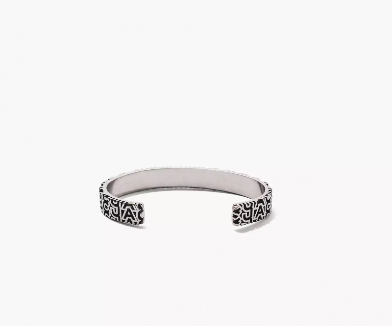 Silver Marc Jacobs The Monogram Engraved Women's Bracelets | UHOC-26091