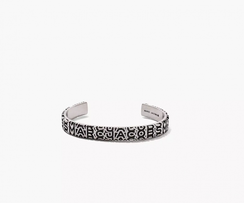 Silver Marc Jacobs The Monogram Engraved Women\'s Bracelets | UHOC-26091