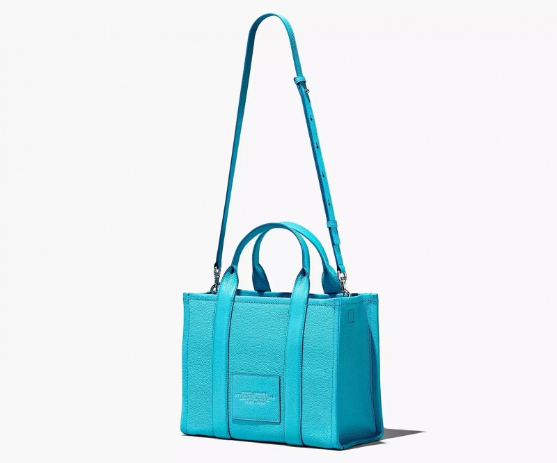 Turquoise Marc Jacobs The Leather Medium Women's Tote Bags | NYEJ-43157