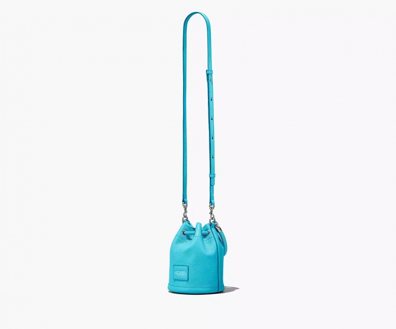 Turquoise Marc Jacobs The Leather Mini Women's Bucket Bags | YAKN-95130