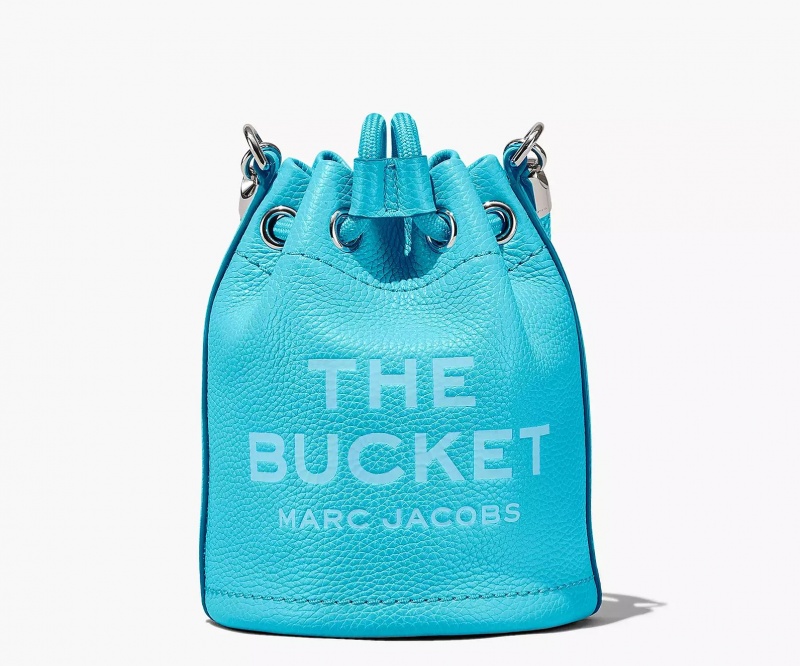 Turquoise Marc Jacobs The Leather Mini Women's Bucket Bags | YAKN-95130