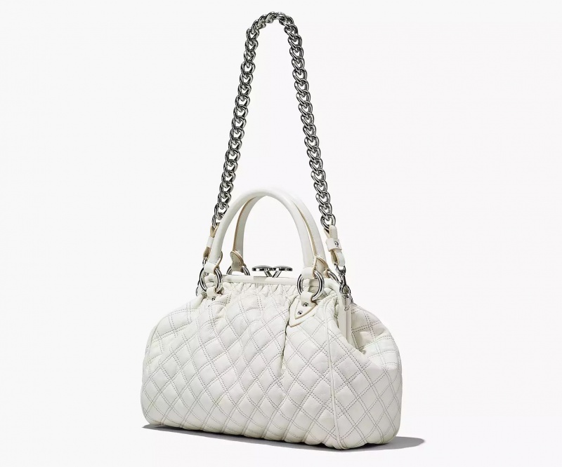 White Marc Jacobs Re-Edition Quilted Leather Women's Shoulder Bags | IJXU-28175