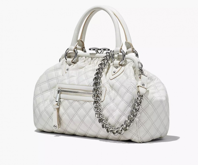 White Marc Jacobs Re-Edition Quilted Leather Women's Shoulder Bags | IJXU-28175