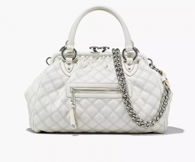 White Marc Jacobs Re-Edition Quilted Leather Women\'s Shoulder Bags | IJXU-28175