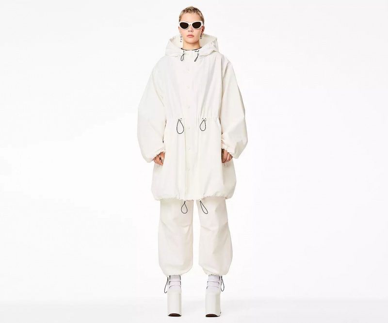 White Marc Jacobs The Balloon Parka Women's Jackets | ZDOM-70394