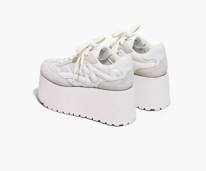 White Marc Jacobs The Platform Jogger Women's Sneakers | VOYG-51704