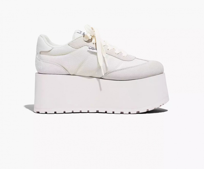 White Marc Jacobs The Platform Jogger Women's Sneakers | VOYG-51704