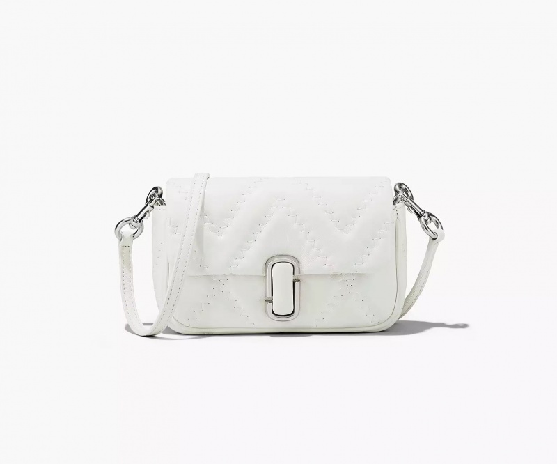 White Marc Jacobs The Quilted Leather J Women's Crossbody Bags | USGY-94612