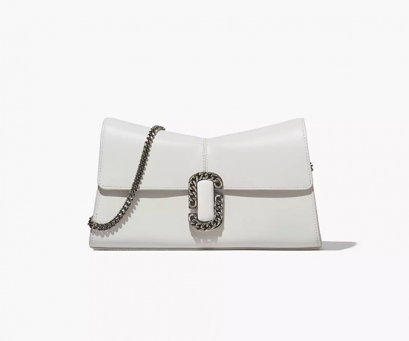 White Marc Jacobs The St. Marc Convertible Clutch Women\'s Shoulder Bags | LGRQ-34582