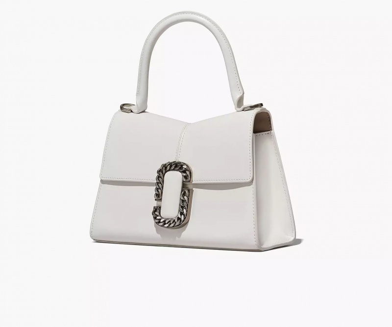 White Marc Jacobs The St. Marc Top Handle Women's Satchel Bags | XZPN-18640