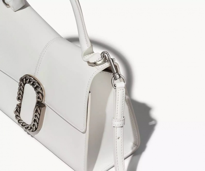 White Marc Jacobs The St. Marc Top Handle Women's Satchel Bags | XZPN-18640